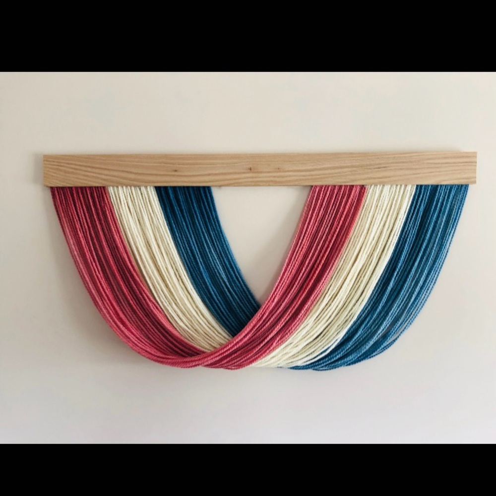 Handmade dip dyed fiber art